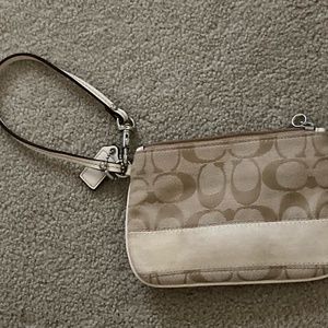 Coach Khaki Cream Wrist Wallet